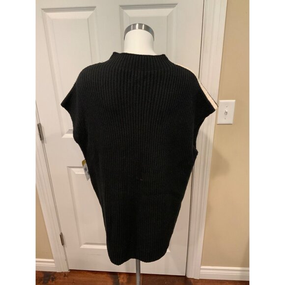 Maeve Anthropologie Black & White Boxy Tunic Sweater, Size Large (US) - Picture 4 of 5
